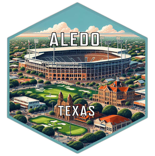 Aledo Texas Souvenir Travel Destination Die Cut Hexagon Fridge Magnet 2-Inch