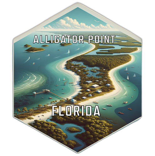Alligator Point Florida Souvenir Travel Destination Die Cut Hexagon Fridge Magnet 2-Inch
