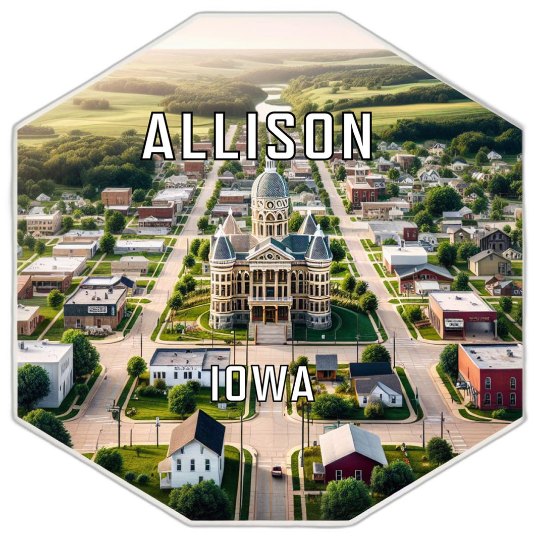Allison Iowa Souvenir Travel Destination Die Cut Hexagon Fridge Magnet 2-Inch
