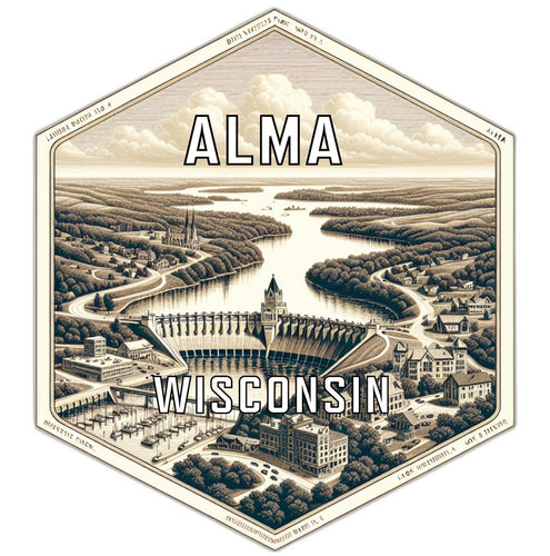 Alma Wisconsin Travel Destination Souvenir Vinyl Decal Sticker 6-Inch