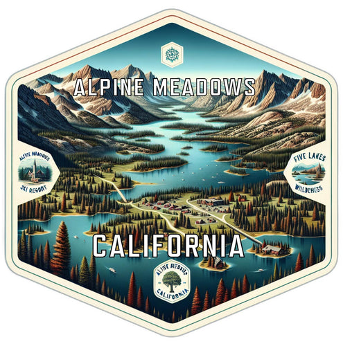 Alpine Meadows California Travel Destination Souvenir Vinyl Decal Sticker 2-Inch