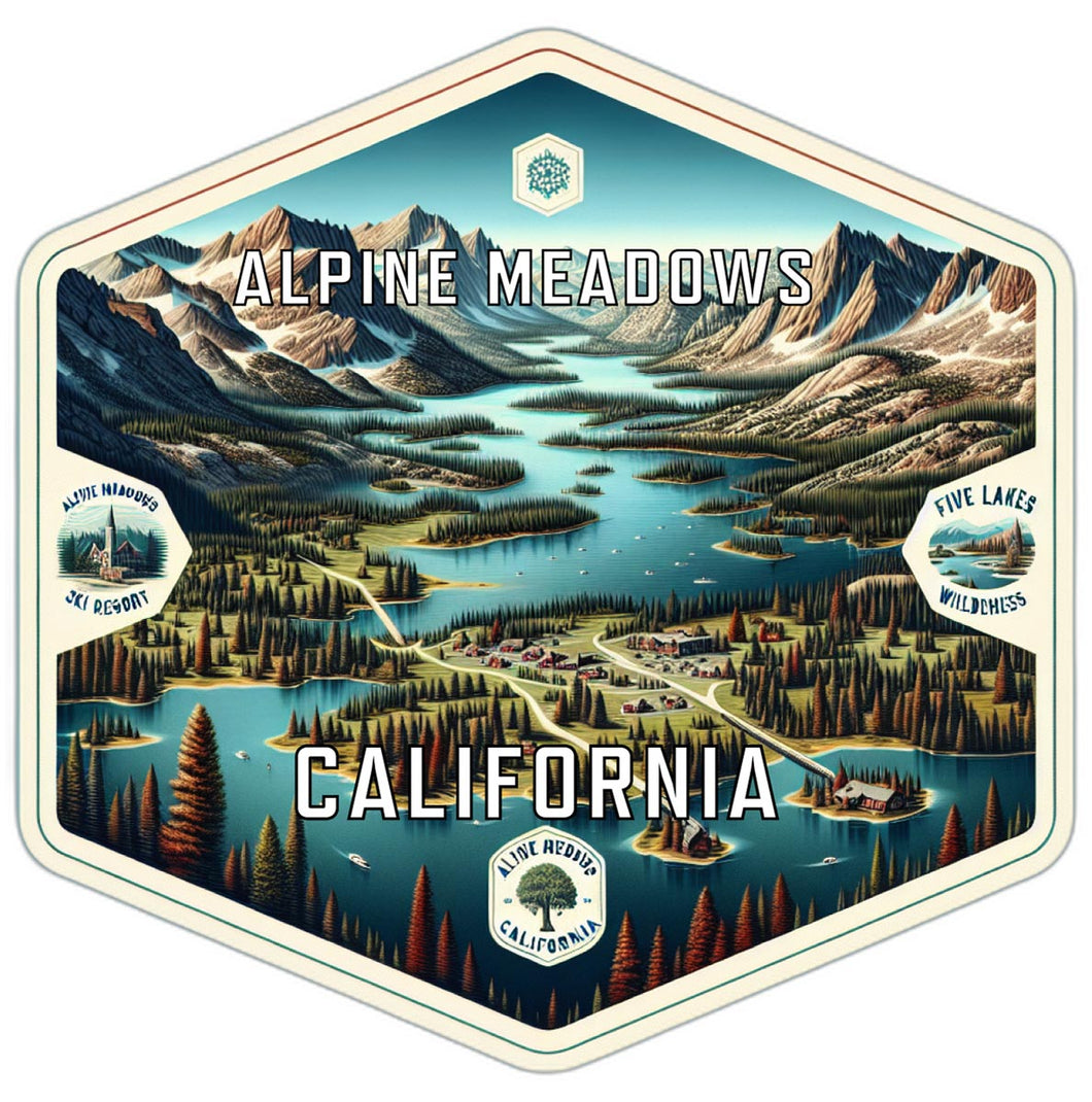 Alpine Meadows California Travel Destination Souvenir Vinyl Decal Sticker 2-Inch
