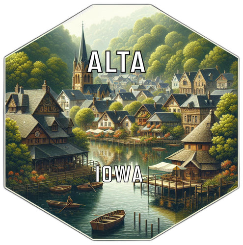 Alta Iowa Travel Destination Souvenir Vinyl Decal Sticker 6-Inch