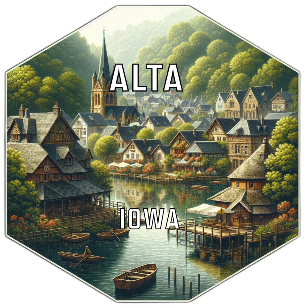 Alta Iowa Travel Destination Souvenir Vinyl Decal Sticker 6-Inch