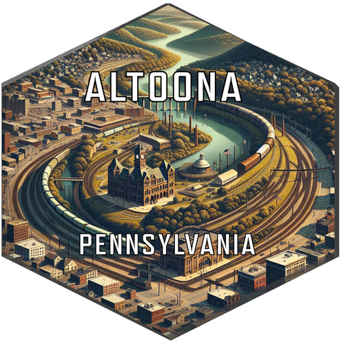 Altoona Pennsylvania Souvenir Travel Destination Die Cut Hexagon Fridge Magnet 2-Inch