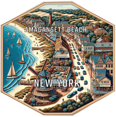 Amagansett Beach New York Travel Destination Souvenir Vinyl Decal Sticker 6-Inch