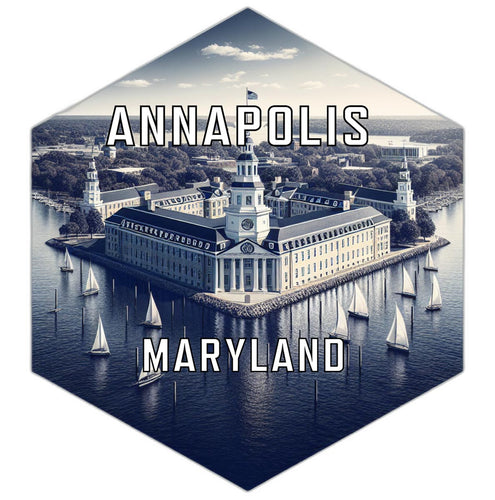 Annapolis Maryland Souvenir Travel Destination Die Cut Hexagon Fridge Magnet 2-Inch
