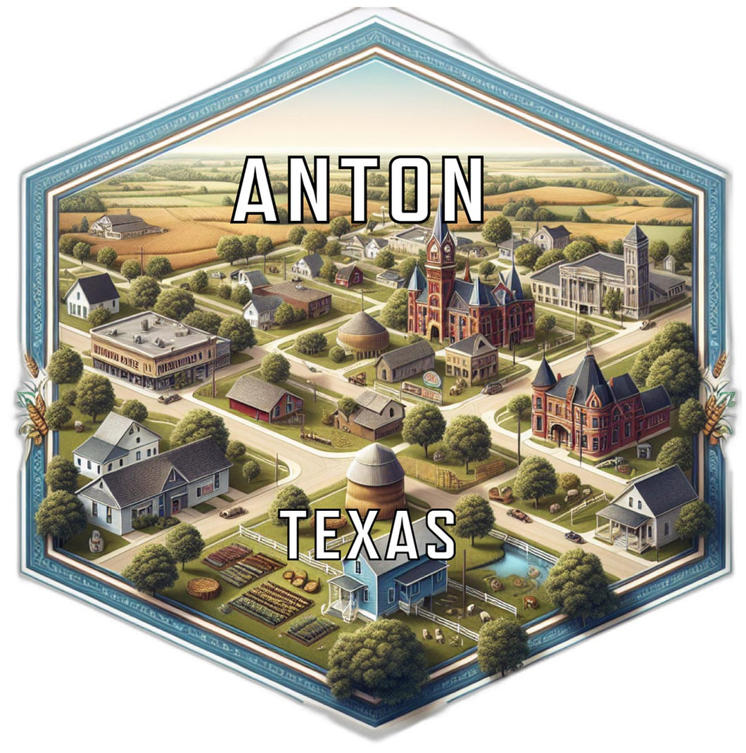 Anton Texas Souvenir Travel Destination Die Cut Hexagon Fridge Magnet 6-Inch