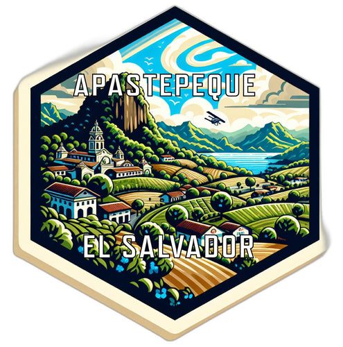Apastepeque El Salvador Souvenir Travel Destination Die Cut Hexagon Fridge Magnet 6-Inch