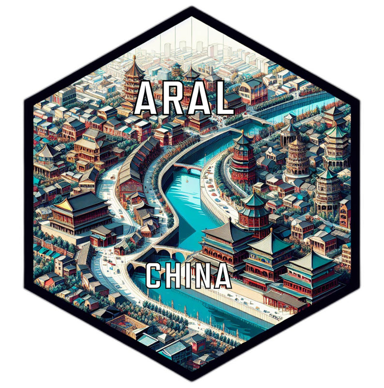 Aral China Travel Destination Souvenir Vinyl Decal Sticker 2-Inch