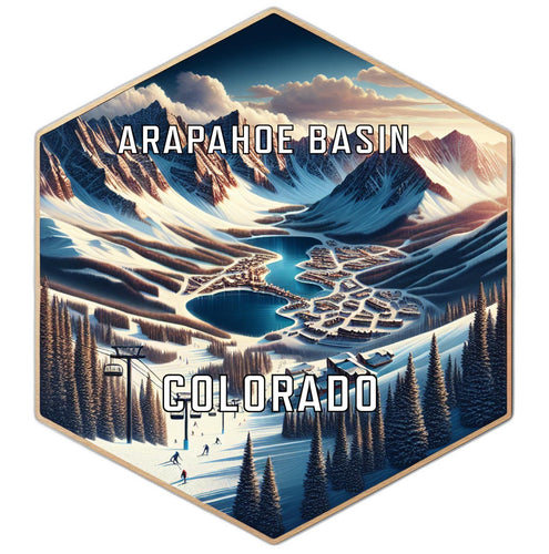 Arapahoe Basin Colorado Souvenir Travel Destination Die Cut Hexagon Fridge Magnet 2-Inch