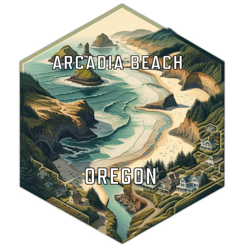 Arcadia Beach Oregon Travel Destination Souvenir Vinyl Decal Sticker 4-Inch