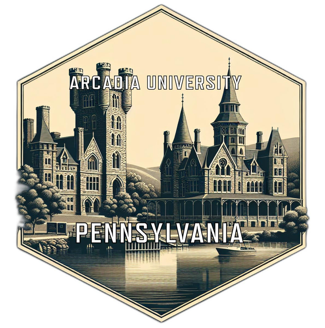 Arcadia University Pennsylvania Souvenir Travel Destination Die Cut Hexagon Fridge Magnet 6-Inch