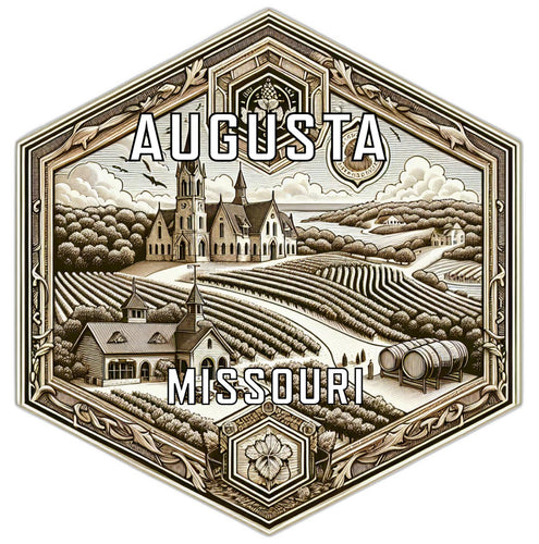 Augusta Missouri Souvenir Travel Destination Die Cut Hexagon Fridge Magnet 2-Inch
