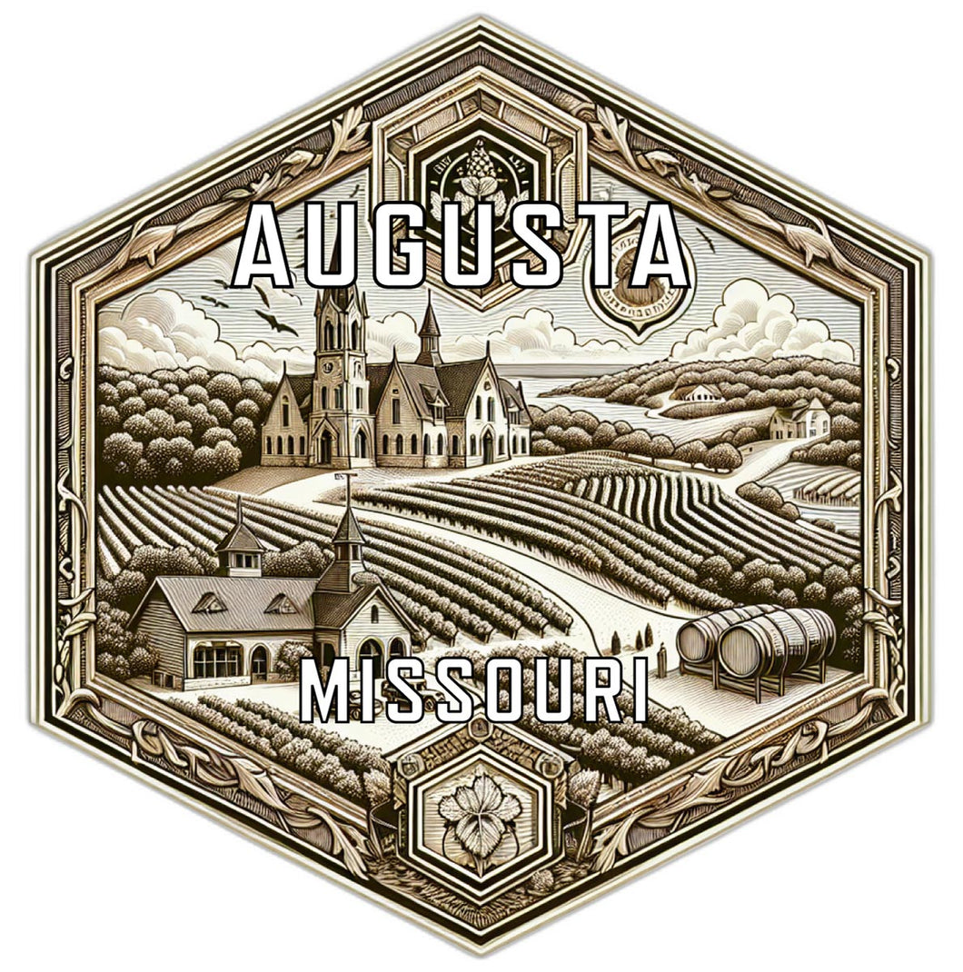Augusta Missouri Souvenir Travel Destination Die Cut Hexagon Fridge Magnet 2-Inch