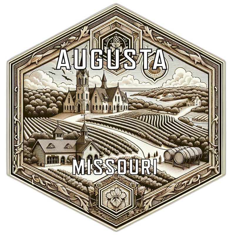 Augusta Missouri Souvenir Travel Destination Die Cut Hexagon Fridge Magnet 2-Inch