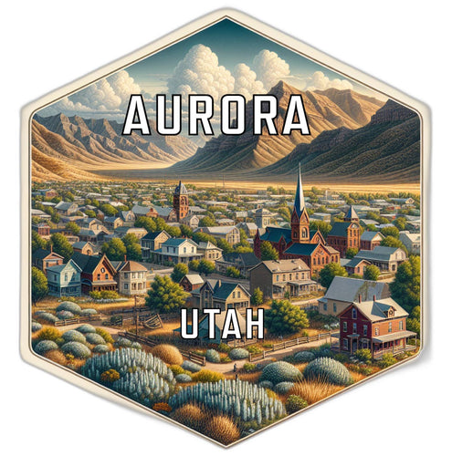 Aurora Utah Travel Destination Souvenir Vinyl Decal Sticker 4-Inch