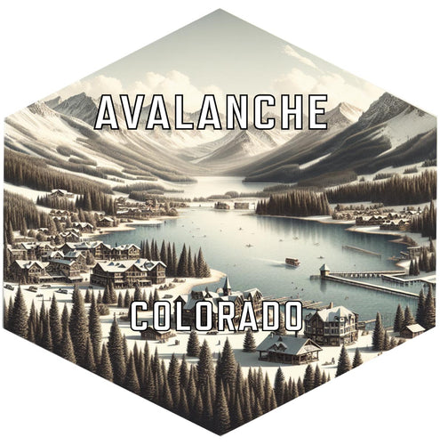 Avalanche Colorado Souvenir Travel Destination Die Cut Hexagon Fridge Magnet 2-Inch