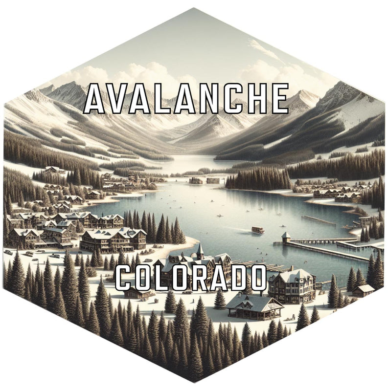 Avalanche Colorado Souvenir Travel Destination Die Cut Hexagon Fridge Magnet 2-Inch