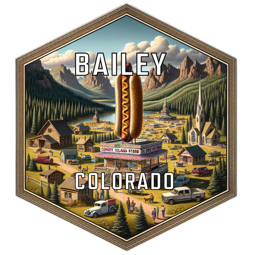 Bailey Colorado Souvenir Travel Destination Die Cut Hexagon Fridge Magnet 2-Inch