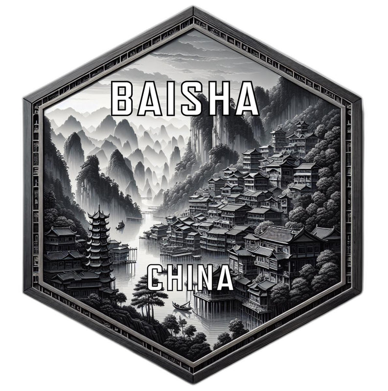 Baisha China Travel Destination Souvenir Vinyl Decal Sticker 6-Inch