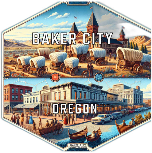 Baker City Oregon Travel Destination Souvenir Vinyl Decal Sticker 2-Inch