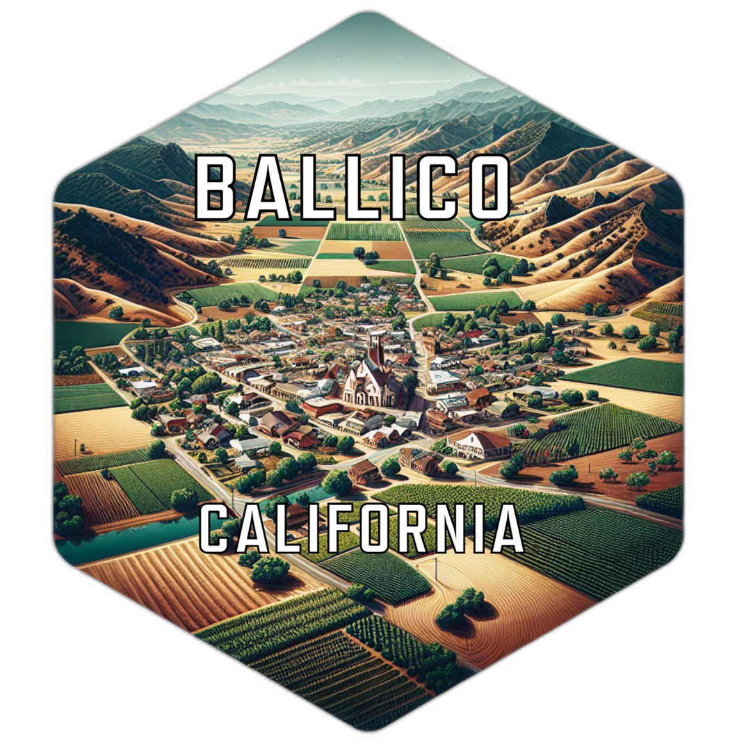 Ballico California Travel Destination Souvenir Vinyl Decal Sticker 4-Inch