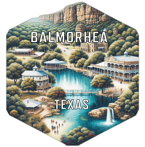 Balmorhea Texas Souvenir Travel Destination Die Cut Hexagon Fridge Magnet 2-Inch