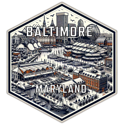 Baltimore Maryland Travel Destination Souvenir Vinyl Decal Sticker 6-Inch