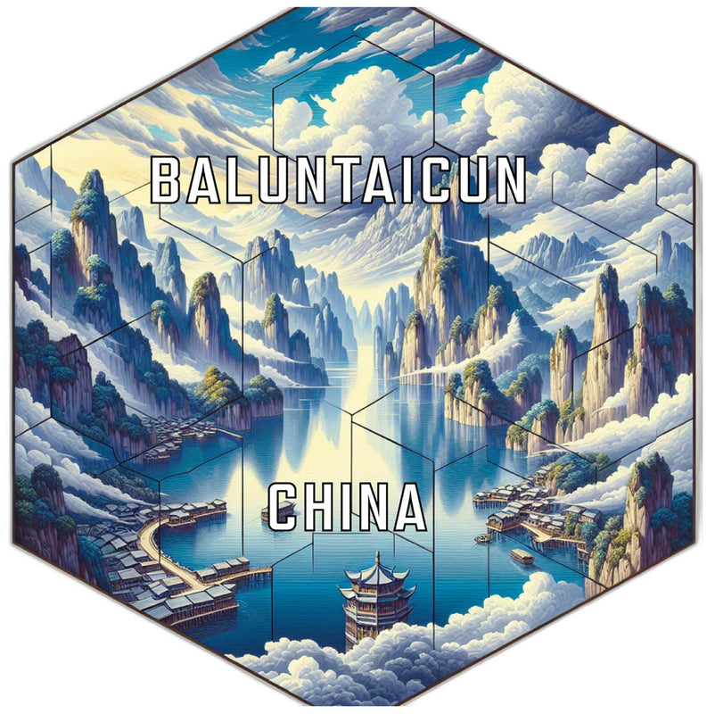 Baluntaicun China Travel Destination Souvenir Vinyl Decal Sticker 2-Inch