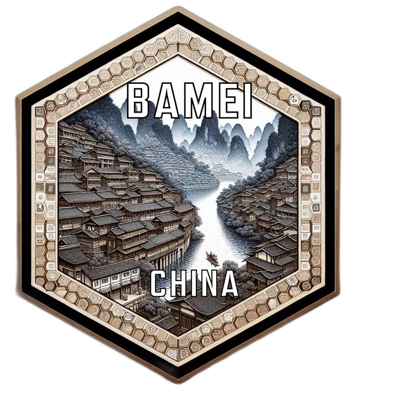 Bamei China Travel Destination Souvenir Vinyl Decal Sticker 2-Inch