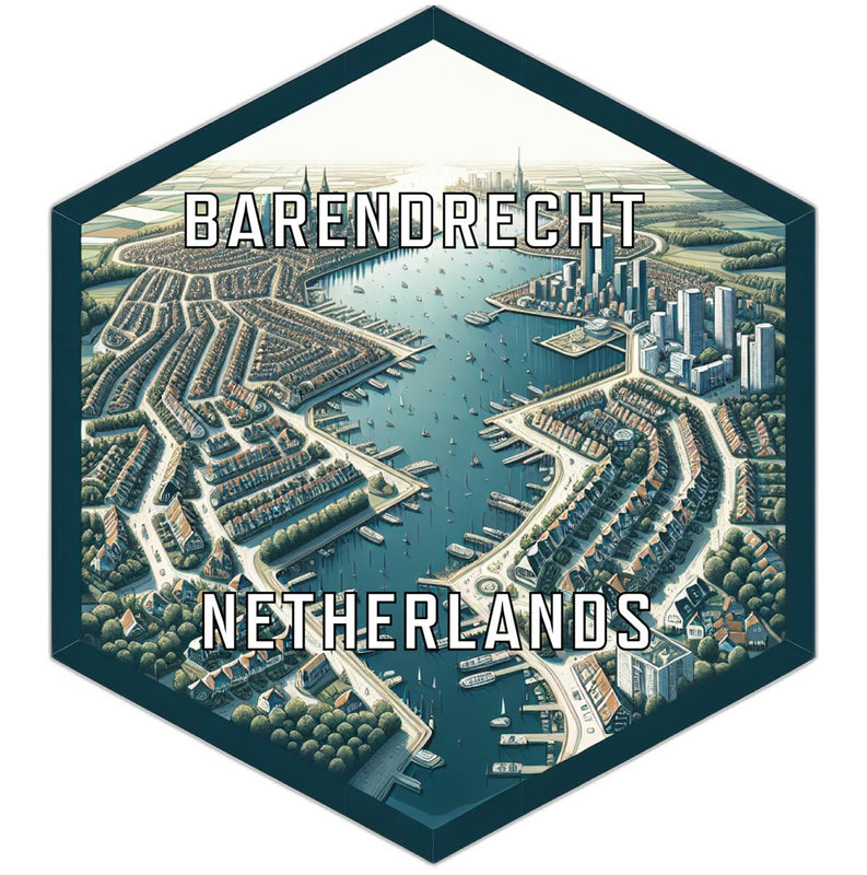 Barendrecht Netherlands Souvenir Travel Destination Die Cut Hexagon Fridge Magnet 2-Inch