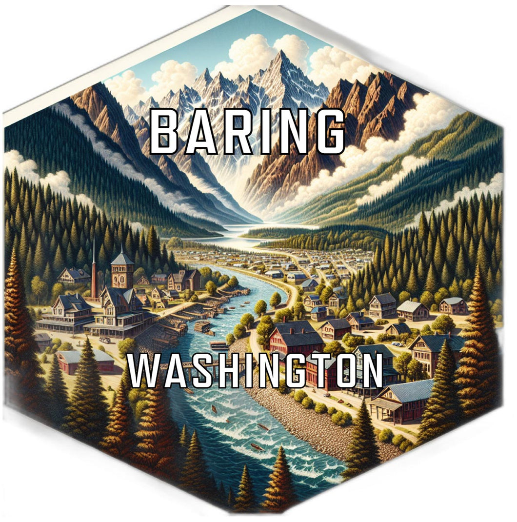 Baring Washington Travel Destination Souvenir Vinyl Decal Sticker 6-Inch