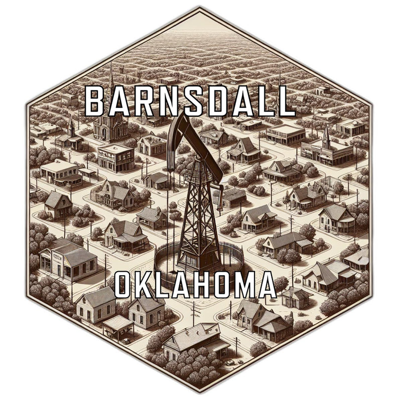Barnsdall Oklahoma Souvenir Travel Destination Die Cut Hexagon Fridge Magnet 2-Inch