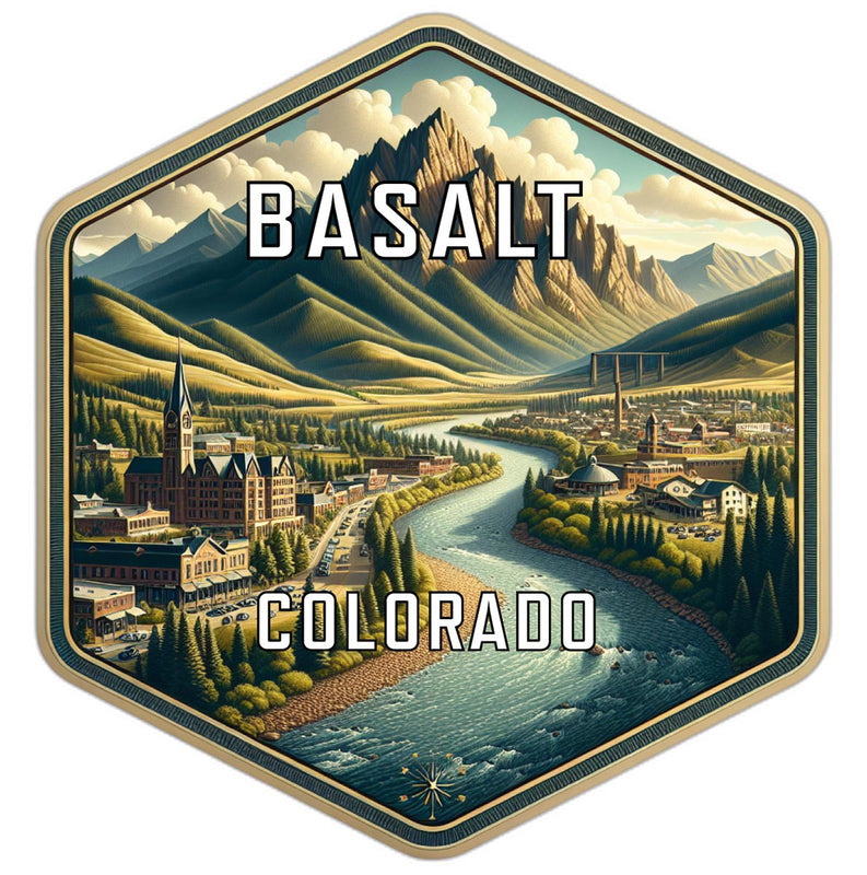 Basalt Colorado Souvenir Travel Destination Die Cut Hexagon Fridge Magnet 2-Inch