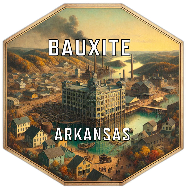 Bauxite Arkansas Souvenir Travel Destination Die Cut Hexagon Fridge Magnet 2-Inch