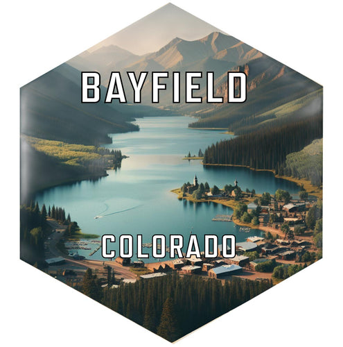 Bayfield Colorado Souvenir Travel Destination Die Cut Hexagon Fridge Magnet 6-Inch