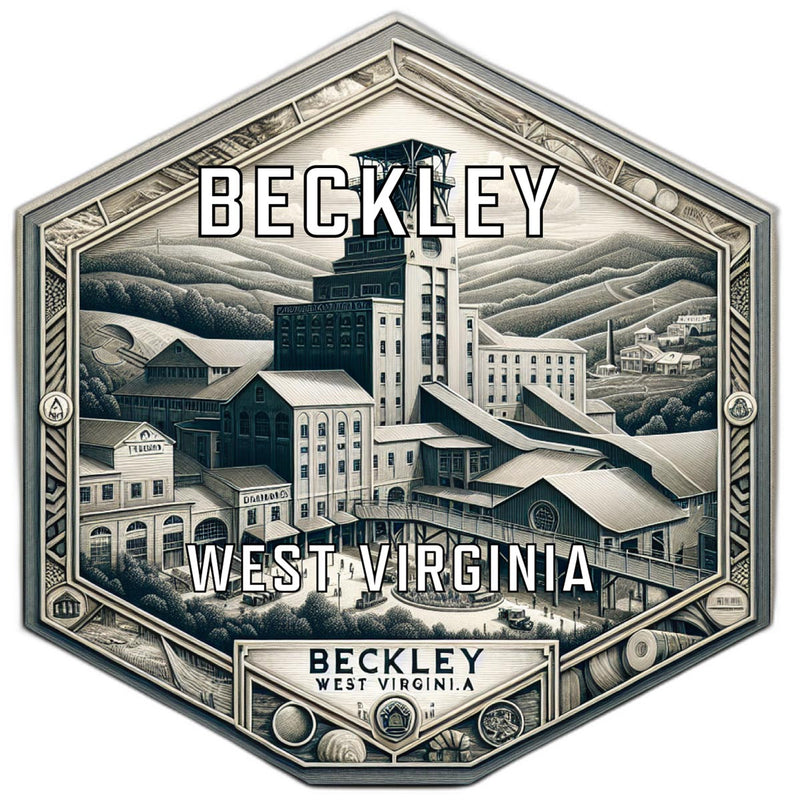 Beckley West Virginia Souvenir Travel Destination Die Cut Hexagon Fridge Magnet 2-Inch