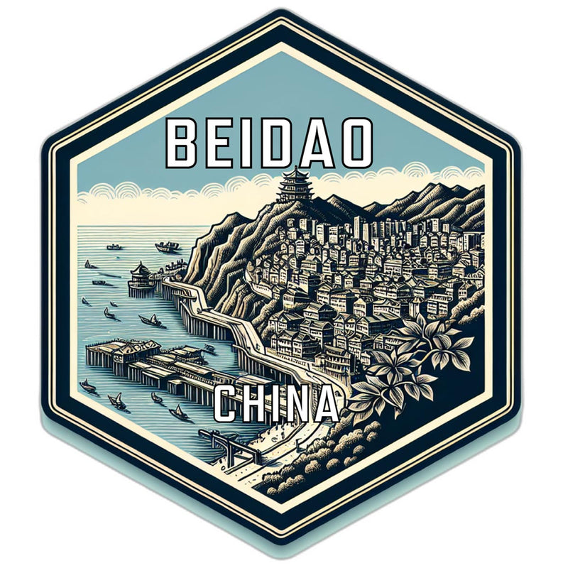 Beidao China Souvenir Travel Destination Die Cut Hexagon Fridge Magnet 2-Inch