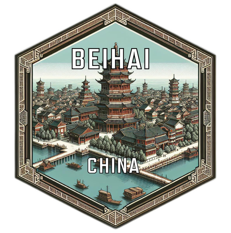 Beihai China Travel Destination Souvenir Vinyl Decal Sticker 2-Inch