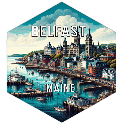 Belfast Maine Travel Destination Souvenir Vinyl Decal Sticker 2-Inch