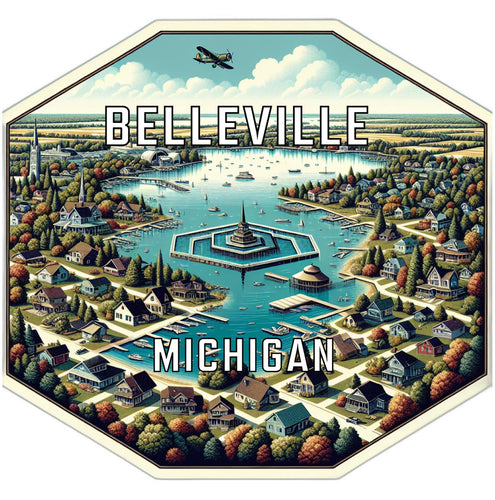 Belleville Michigan Travel Destination Souvenir Vinyl Decal Sticker 4-Inch
