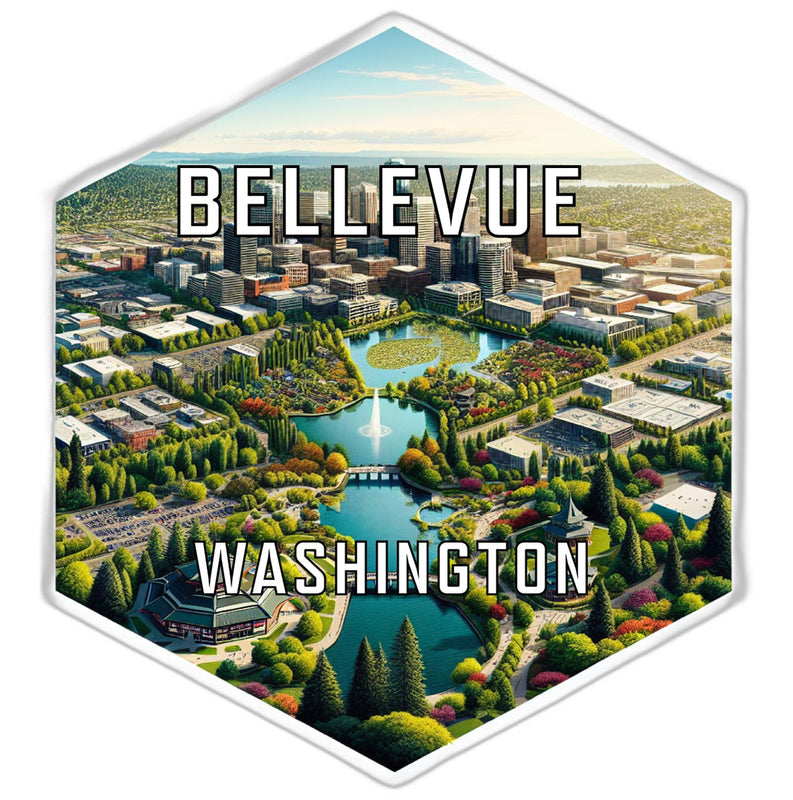 Bellevue Washington Souvenir Travel Destination Die Cut Hexagon Fridge Magnet 2-Inch