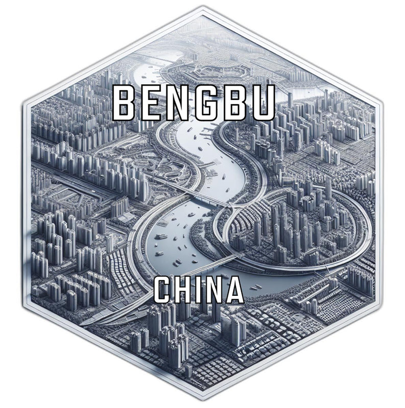 Bengbu China Souvenir Travel Destination Die Cut Hexagon Fridge Magnet 2-Inch