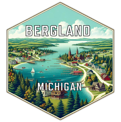 Bergland Michigan Travel Destination Souvenir Vinyl Decal Sticker 6-Inch