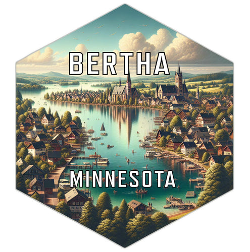 Bertha Minnesota Souvenir Travel Destination Die Cut Hexagon Fridge Magnet 2-Inch