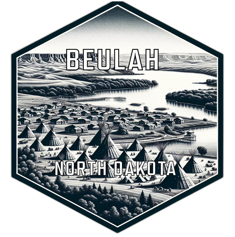 Beulah North Dakota Souvenir Travel Destination Die Cut Hexagon Fridge Magnet 4-Inch