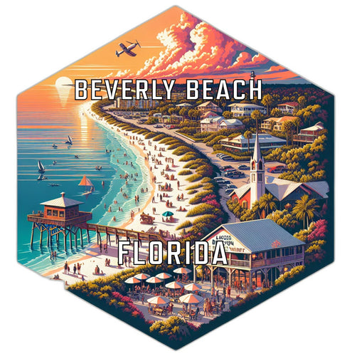 Beverly Beach Florida Travel Destination Souvenir Vinyl Decal Sticker 2-Inch