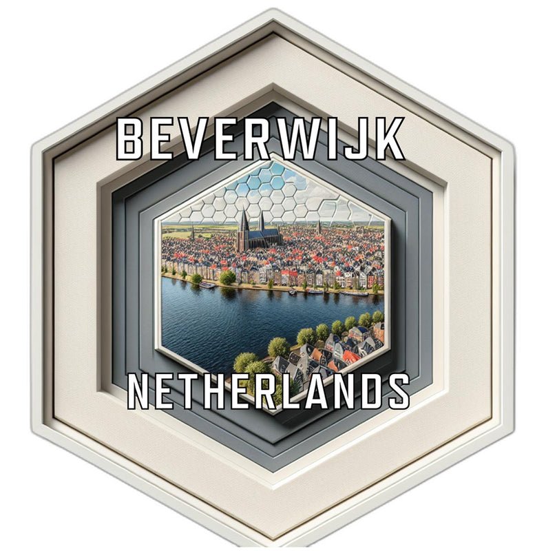 Beverwijk Netherlands Souvenir Travel Destination Die Cut Hexagon Fridge Magnet 2-Inch