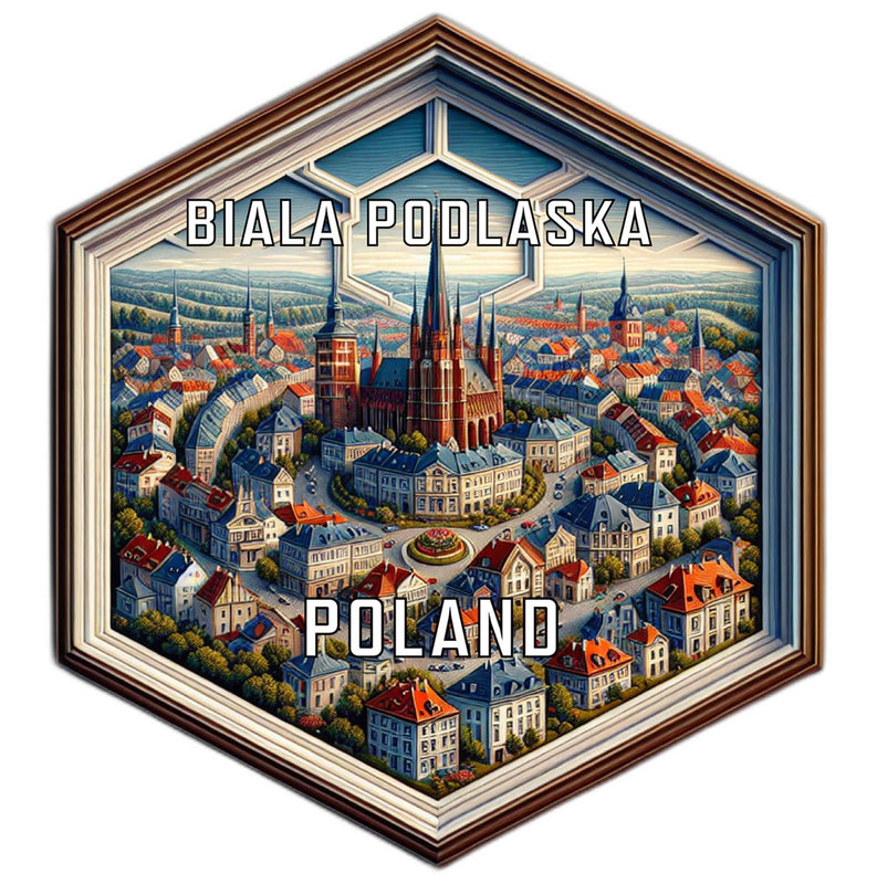 Biala Podlaska Poland Souvenir Travel Destination Die Cut Hexagon Fridge Magnet 2-Inch
